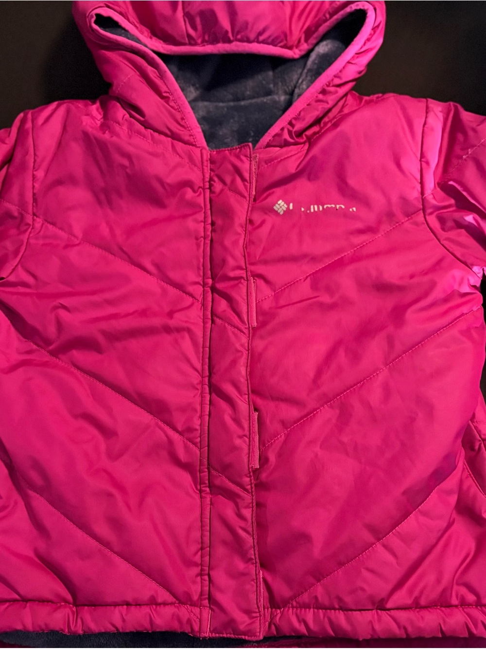 Columbia Girls' Hot Pink Hooded Puffer Jacket